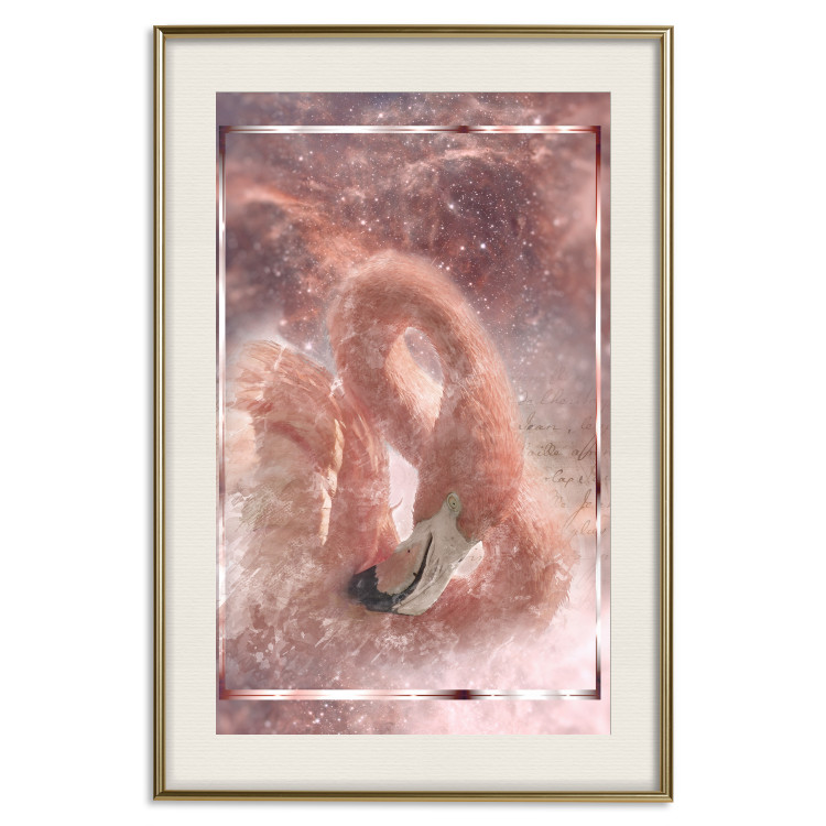 Wall Poster Cosmic Flamingo - bird against a cosmic background with pink stars 125863 additionalImage 19