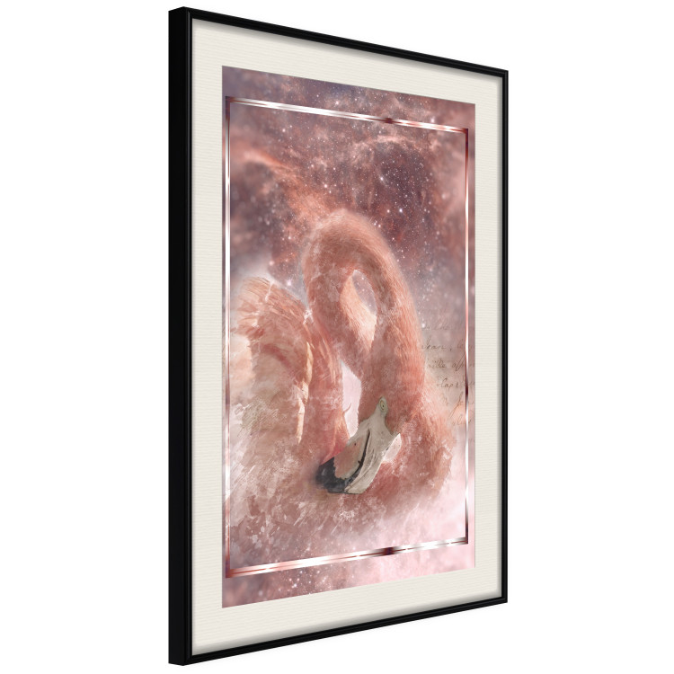 Wall Poster Cosmic Flamingo - bird against a cosmic background with pink stars 125863 additionalImage 2