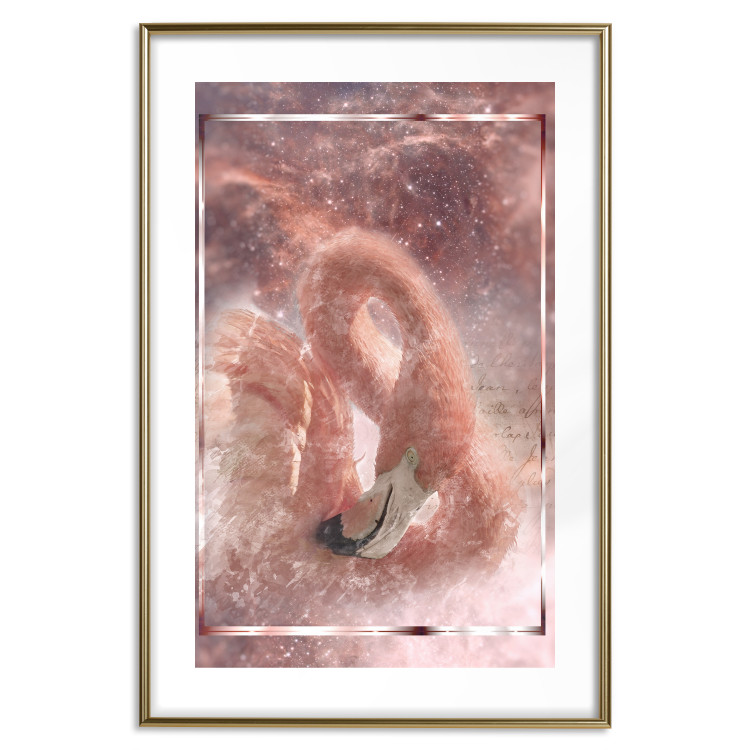 Wall Poster Cosmic Flamingo - bird against a cosmic background with pink stars 125863 additionalImage 14