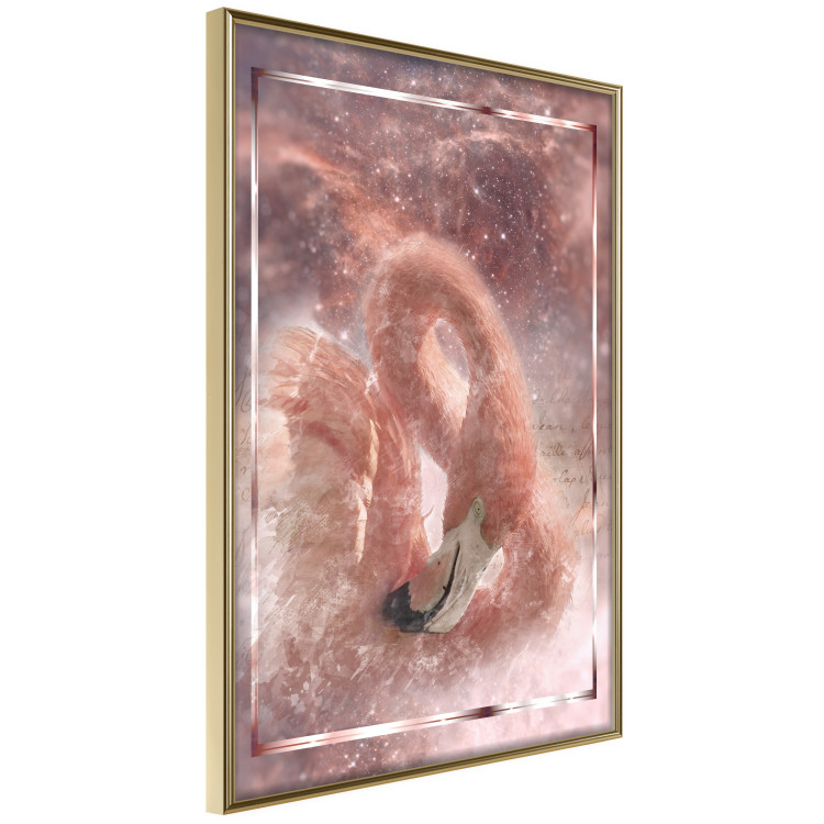 Wall Poster Cosmic Flamingo - bird against a cosmic background with pink stars 125863 additionalImage 12