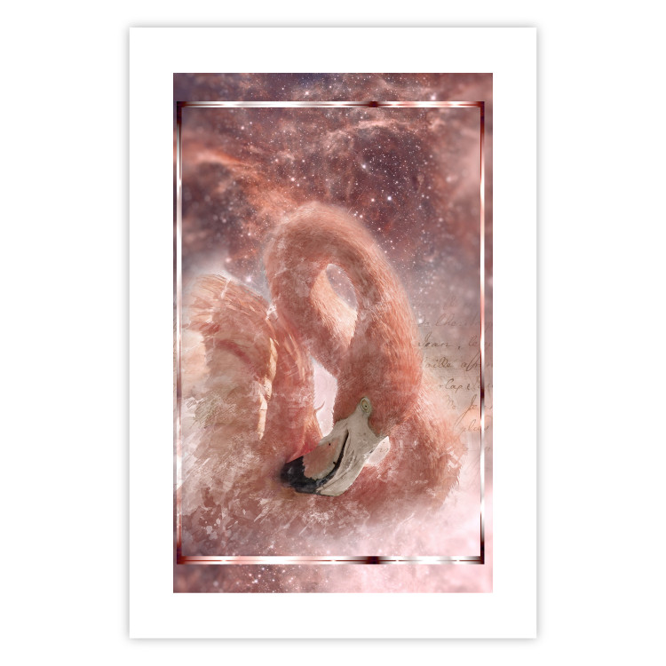 Wall Poster Cosmic Flamingo - bird against a cosmic background with pink stars 125863 additionalImage 19
