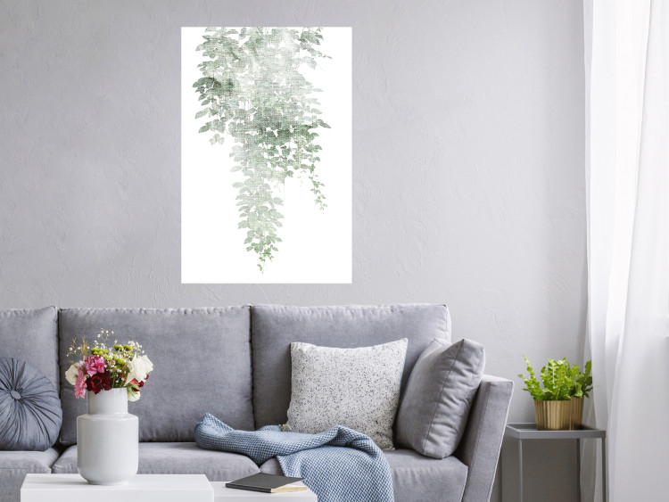 Wall Poster Cascade of Greenery - plant with leaves on a gently blurred texture 126863 additionalImage 2