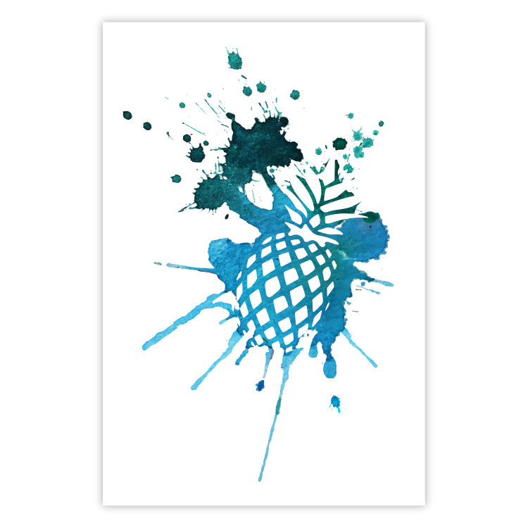 Poster Azure Passion - abstract pattern in the shape of a tropical fruit 127063