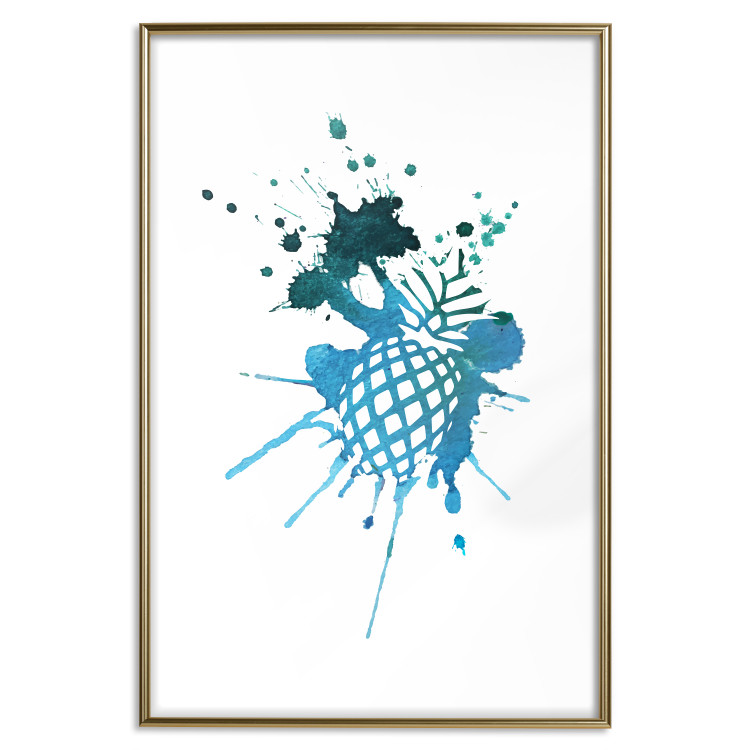 Poster Azure Passion - abstract pattern in the shape of a tropical fruit 127063 additionalImage 20
