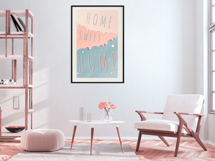 Poster Sign: Home Sweet Home - English inscription on pastel background 127963 additionalImage 24