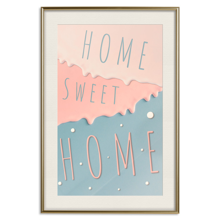 Poster Sign: Home Sweet Home - English inscription on pastel background 127963 additionalImage 20