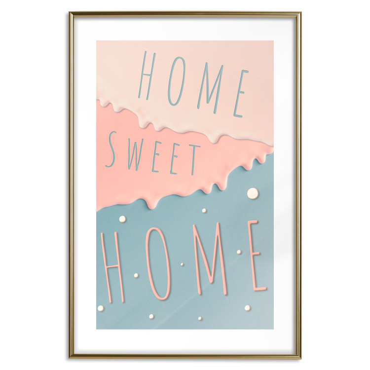 Poster Sign: Home Sweet Home - English inscription on pastel background 127963 additionalImage 16