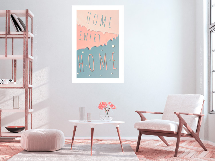Poster Sign: Home Sweet Home - English inscription on pastel background 127963 additionalImage 7