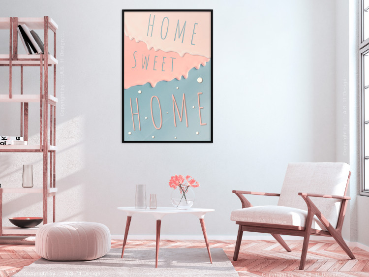 Poster Sign: Home Sweet Home - English inscription on pastel background 127963 additionalImage 9