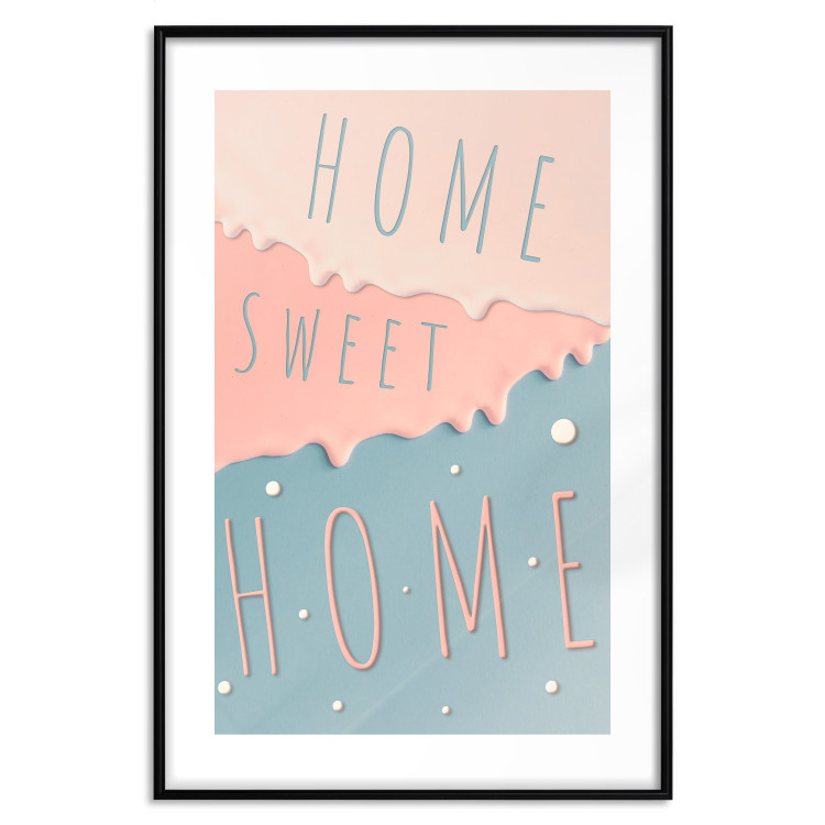 Poster Sign: Home Sweet Home - English inscription on pastel background 127963 additionalImage 17