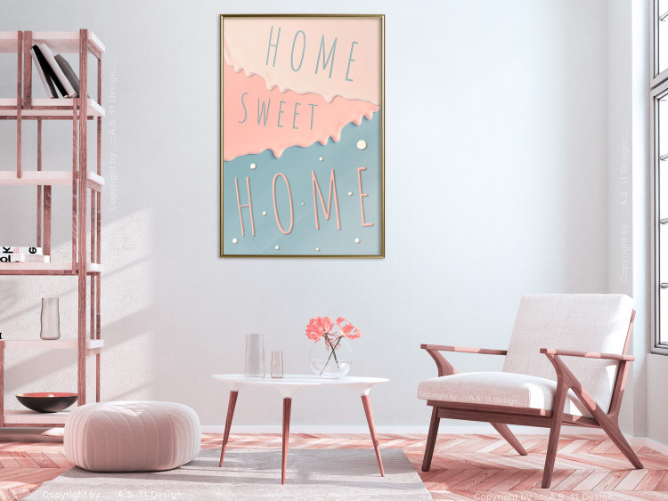 Poster Sign: Home Sweet Home - English inscription on pastel background 127963 additionalImage 10