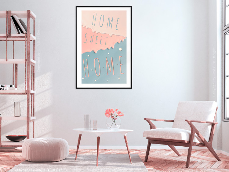 Poster Sign: Home Sweet Home - English inscription on pastel background 127963 additionalImage 18