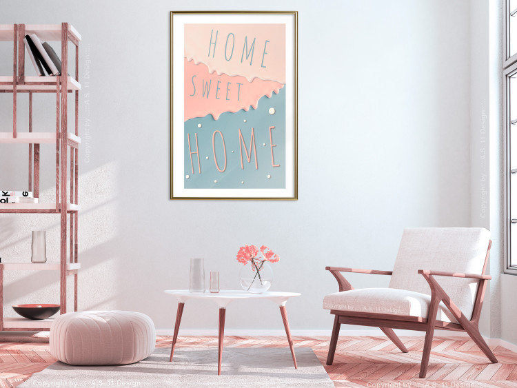 Poster Sign: Home Sweet Home - English inscription on pastel background 127963 additionalImage 13