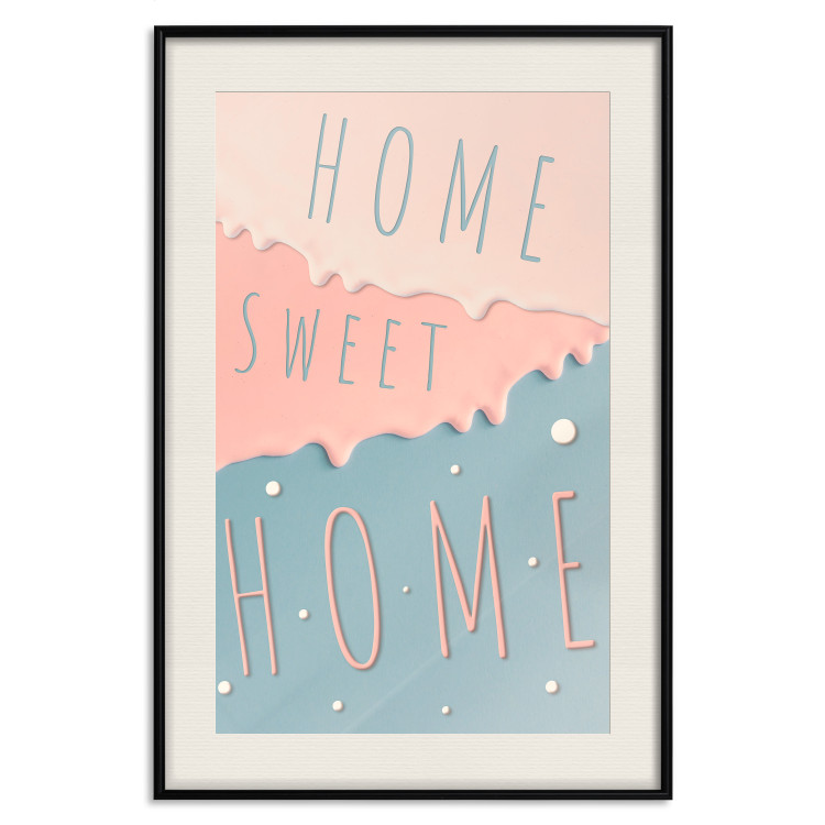 Poster Sign: Home Sweet Home - English inscription on pastel background 127963 additionalImage 19