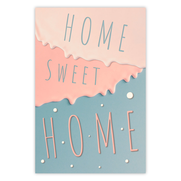 Poster Sign: Home Sweet Home - English inscription on pastel background 127963