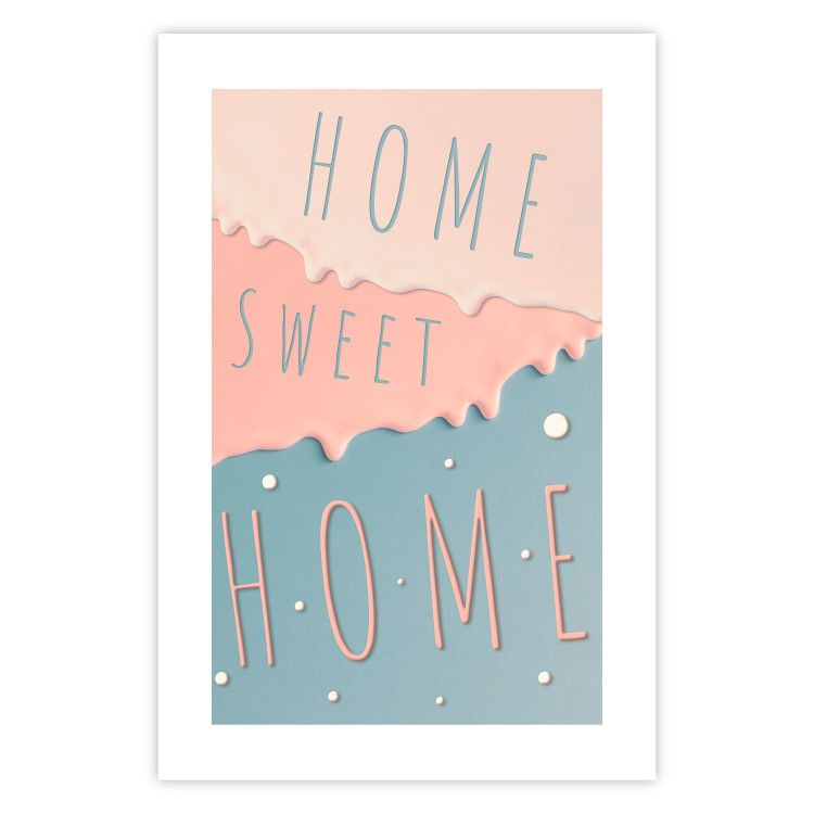 Poster Sign: Home Sweet Home - English inscription on pastel background 127963 additionalImage 25