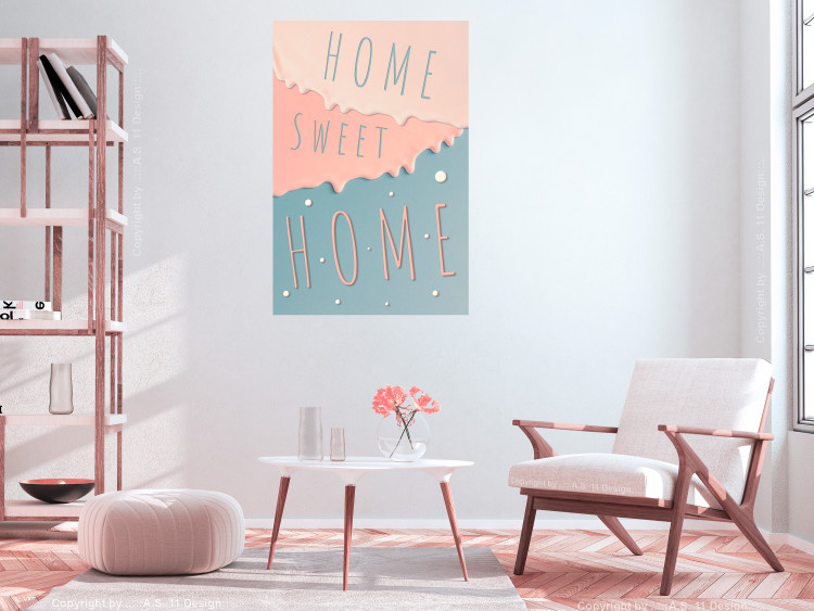 Poster Sign: Home Sweet Home - English inscription on pastel background 127963 additionalImage 8
