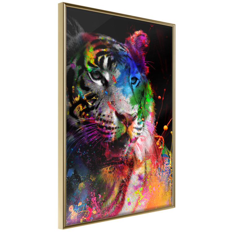 Poster Bengal Tiger - abstract animal on background with colorful accents 128363 additionalImage 14