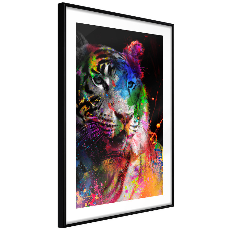 Poster Bengal Tiger - abstract animal on background with colorful accents 128363 additionalImage 8