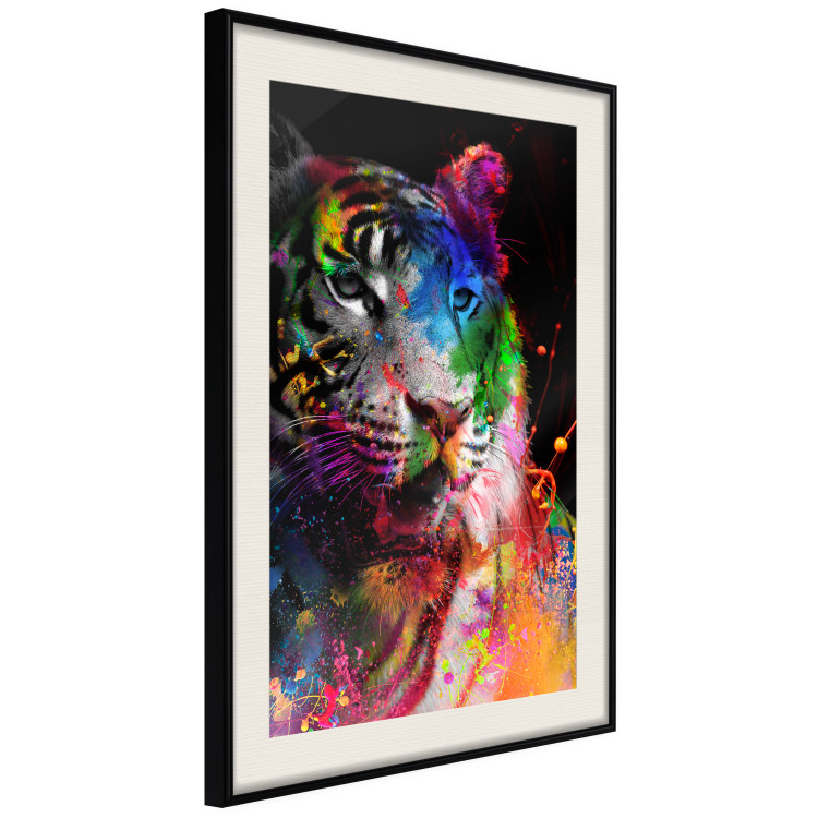 Poster Bengal Tiger - abstract animal on background with colorful accents 128363 additionalImage 2