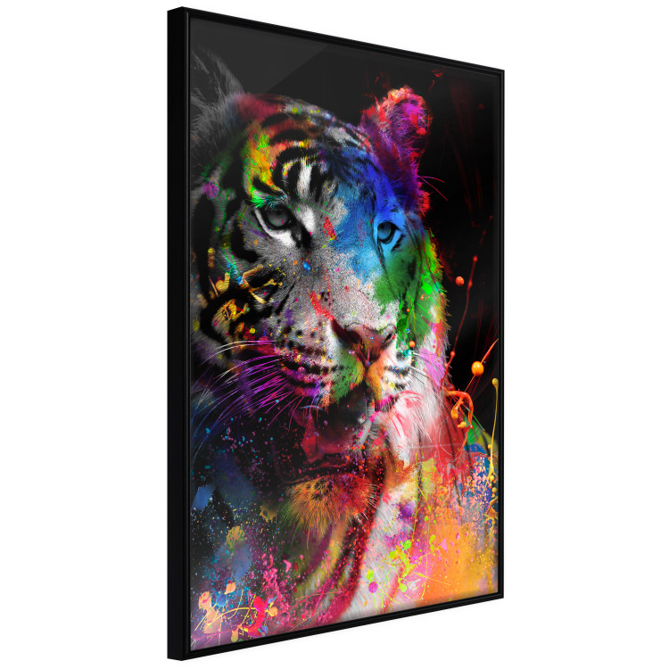 Poster Bengal Tiger - abstract animal on background with colorful accents 128363 additionalImage 13