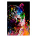 Poster Bengal Tiger - abstract animal on background with colorful accents 128363