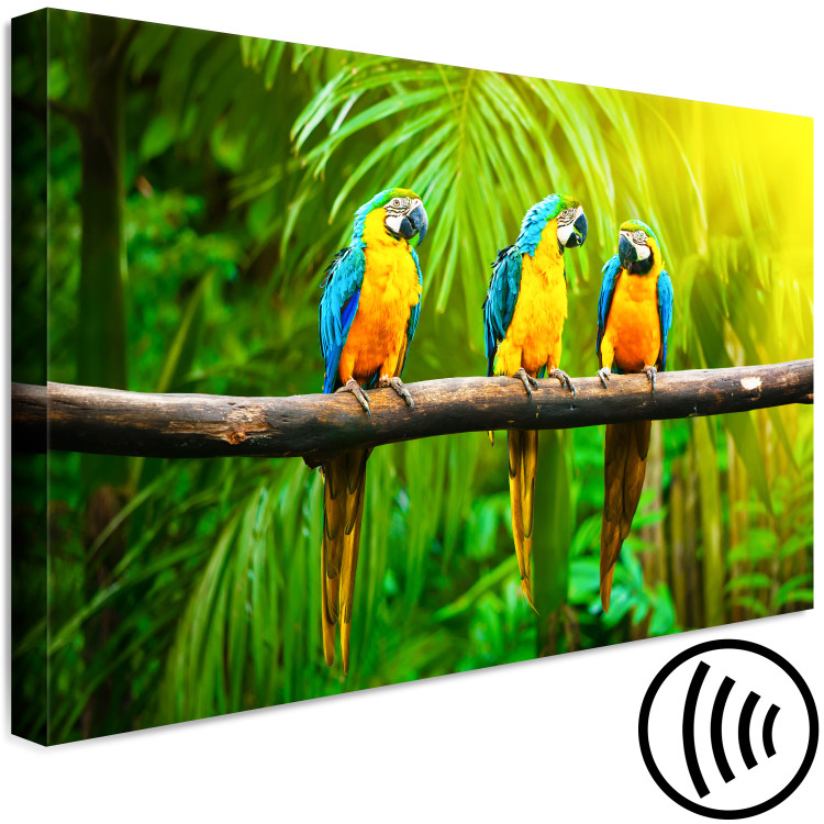 Canvas Parrot Trio (1-part) wide - exotic animals in the jungle 129163 additionalImage 6