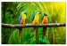 Canvas Parrot Trio (1-part) wide - exotic animals in the jungle 129163