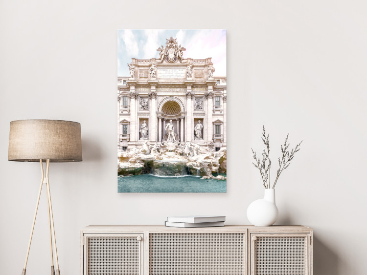 Canvas Trevi Fountain (1-part) vertical - architecture of a bright sculpture 129463 additionalImage 3