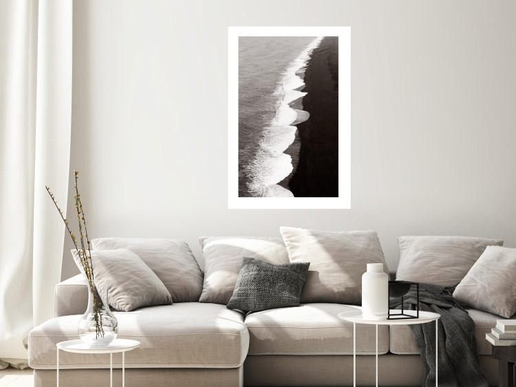 Poster Balance of Opposites - monochromatic seascape with beach 130263 additionalImage 3