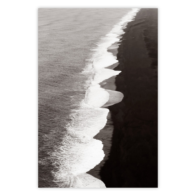 Poster Balance of Opposites - monochromatic seascape with beach 130263