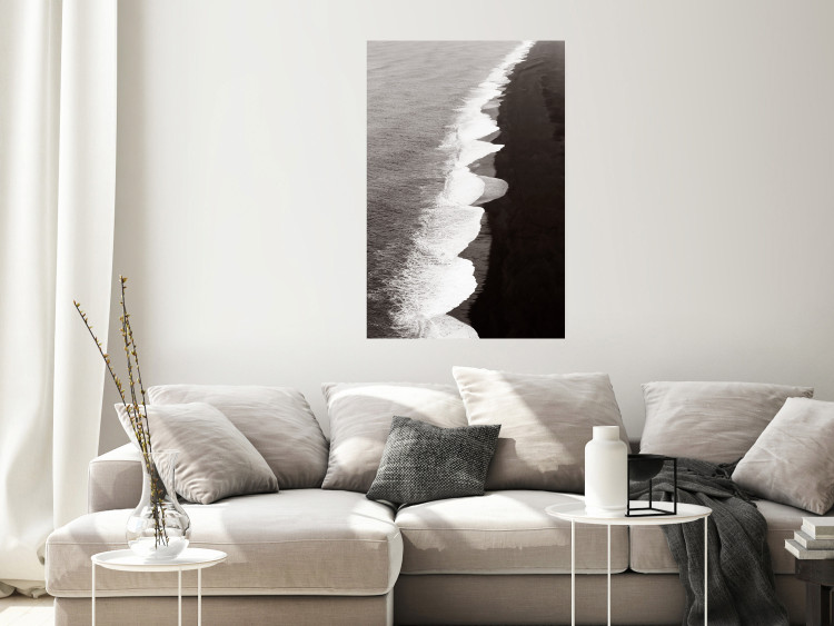Poster Balance of Opposites - monochromatic seascape with beach 130263 additionalImage 2