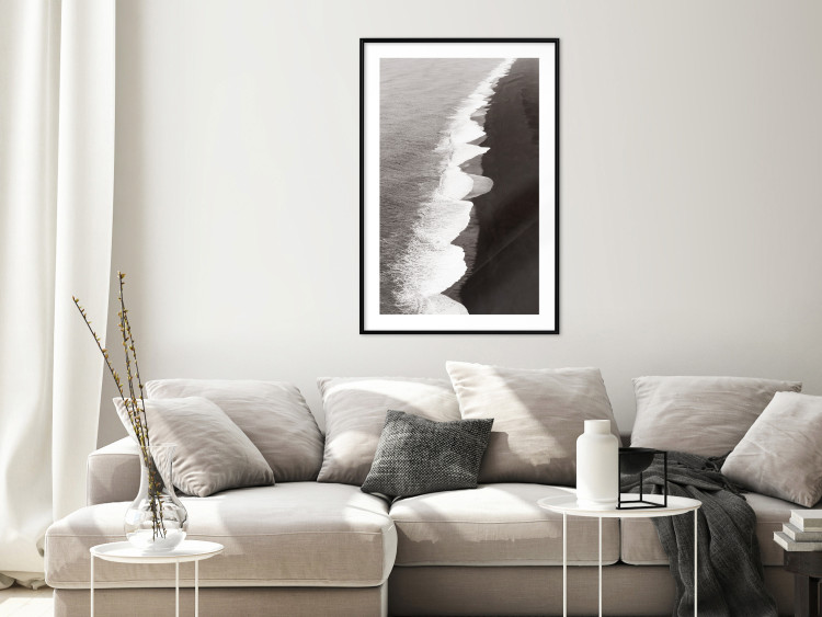 Poster Balance of Opposites - monochromatic seascape with beach 130263 additionalImage 18