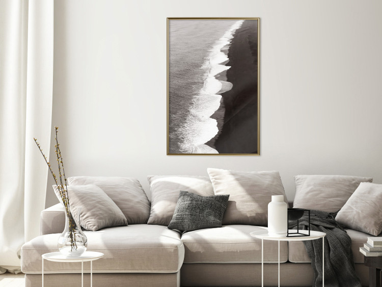 Poster Balance of Opposites - monochromatic seascape with beach 130263 additionalImage 5