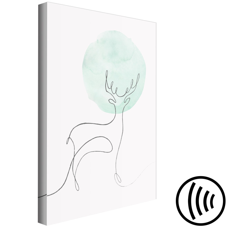 Canvas Print Moon Line (1-piece) Vertical - abstract lineart of a deer 131763 additionalImage 6