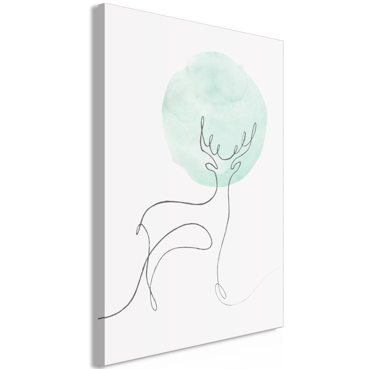 Canvas Print Moon Line (1-piece) Vertical - abstract lineart of a deer 131763 additionalImage 2