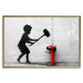 Wall Poster Destroy the Hydrant - mural of a black boy with a large hammer on the wall 132463 additionalThumb 18