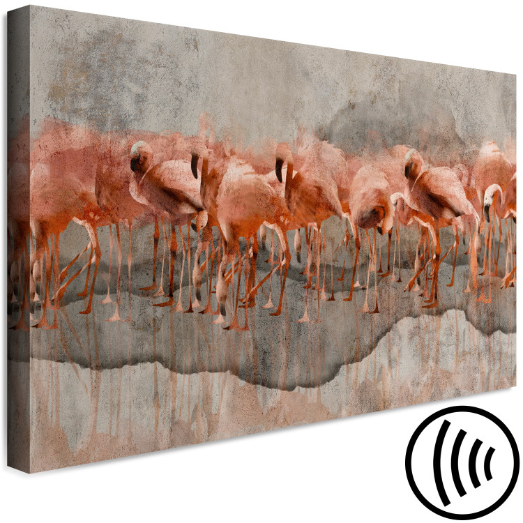 Canvas Print Flamingo Lake (1-piece) Wide - abstract pink birds 134963 additionalImage 6