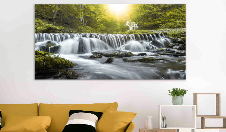 Large canvas print Awesome Waterfall - Green II [Large Format] 136363 additionalImage 4