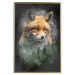 Wall Poster Forest Life - fanciful landscape of a fox and green forest on a black background 138063 additionalThumb 4