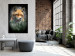 Wall Poster Forest Life - fanciful landscape of a fox and green forest on a black background 138063 additionalThumb 7