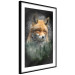 Wall Poster Forest Life - fanciful landscape of a fox and green forest on a black background 138063 additionalThumb 15