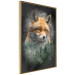 Wall Poster Forest Life - fanciful landscape of a fox and green forest on a black background 138063 additionalThumb 16