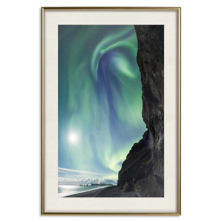 Wall Poster Wonder of Nature - picturesque aurora borealis in the sky amidst towering cliffs 138763 additionalImage 13