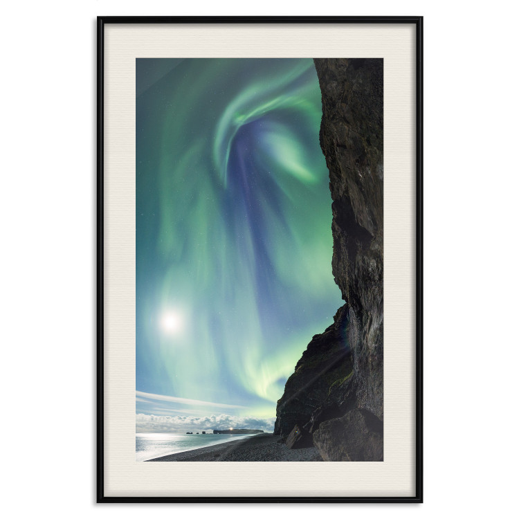 Wall Poster Wonder of Nature - picturesque aurora borealis in the sky amidst towering cliffs 138763 additionalImage 26