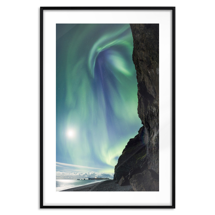 Wall Poster Wonder of Nature - picturesque aurora borealis in the sky amidst towering cliffs 138763 additionalImage 20