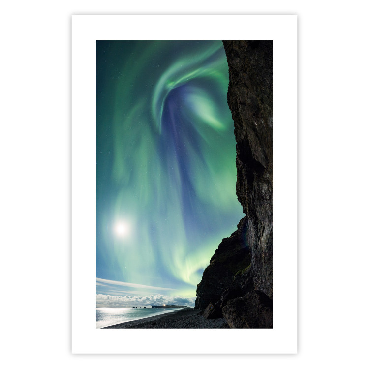 Wall Poster Wonder of Nature - picturesque aurora borealis in the sky amidst towering cliffs 138763 additionalImage 24