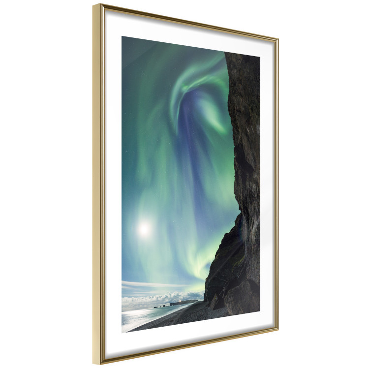 Wall Poster Wonder of Nature - picturesque aurora borealis in the sky amidst towering cliffs 138763 additionalImage 15