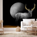 Wall Mural Deer in grey - animal with golden elements on a moon background 143263