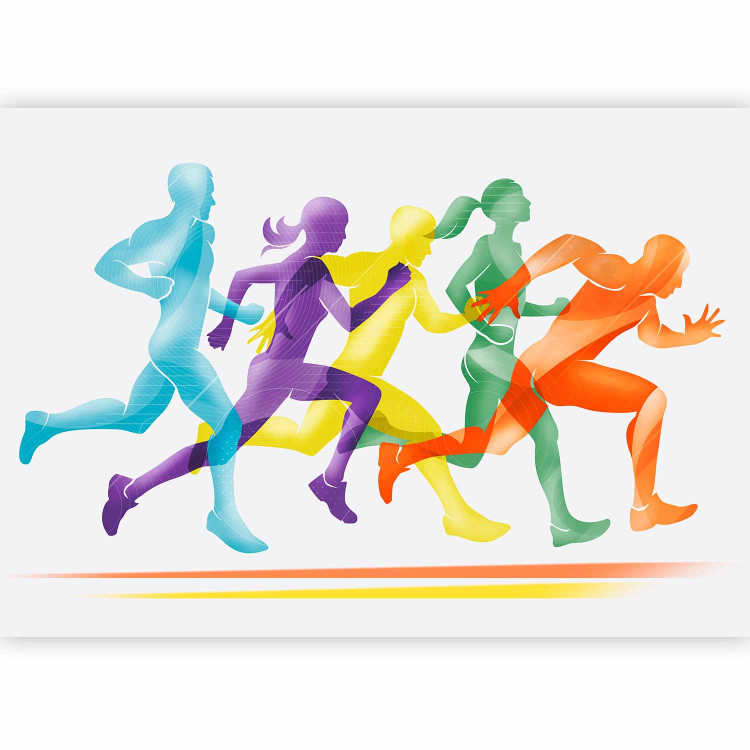 Photo Wallpaper Running Competitions - Colorful Silhouettes of People Training to Run 151263 additionalImage 5